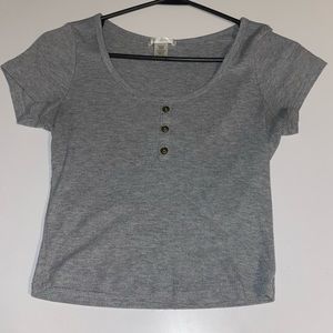 Gray Bozzolo Crop Tee